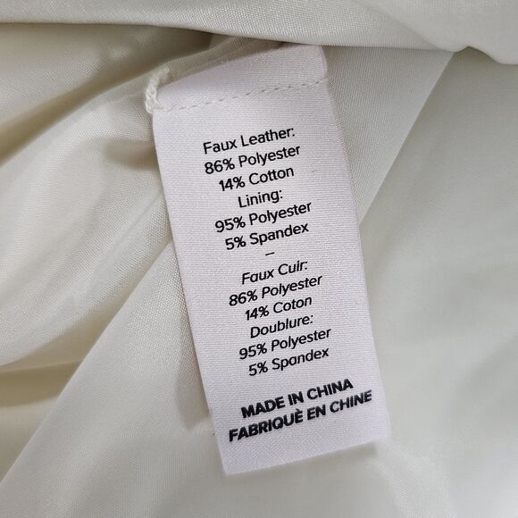 Cinq a Sept Abytha Belted Faux Leather Mini dress in Alabaster Size 14 - Picture 6 of 11